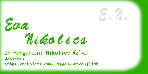 eva nikolics business card